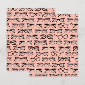 Bleke roze bril, eigeel, eierkleding notitiekaartje (Voorkant / Achterkant)