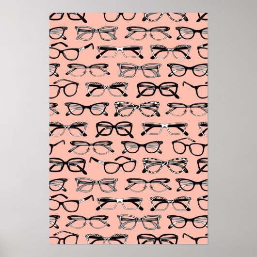 Bleke roze bril, eigeel, eierkleding poster (Voorkant)