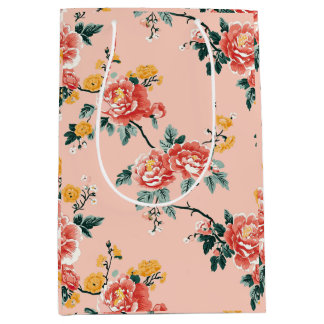 Bleke Roze Chinoiserie Floral Medium Cadeauzakje