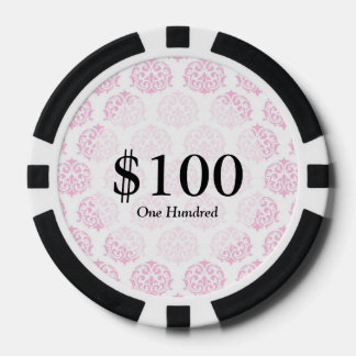 Bleke roze damast poker chips