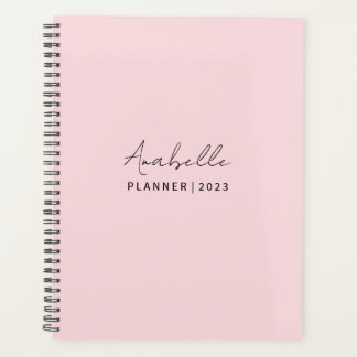 Bleke roze elegante aangepaste planner
