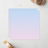 Bleke Roze en Blauwe Verloopachtergrond Notitiekaartje (Voorkant / Achterkant in situ)