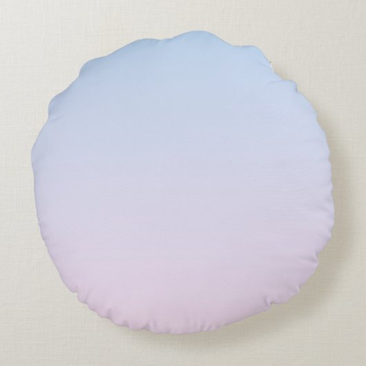 Bleke Roze en Blauwe Verloopachtergrond Rond Kussen (Achterkant)