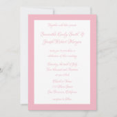 Bleke roze en witte bruiloft kaart (Voorkant)