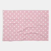 Bleke roze en witte pooldots theedoek (Horizontaal)