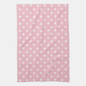 Bleke roze en witte pooldots theedoek (Verticaal)