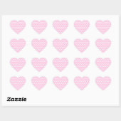Bleke roze en witte zigzagpatroon. hart sticker (Vel)
