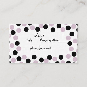 Bleke Roze en Zwarte Polka Dot Visitekaartje