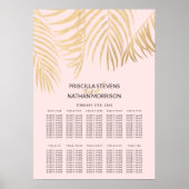Bleke roze gleufrooster met goudpalm poster (Voorkant)