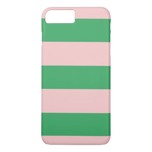 Bleke Roze & Groene Strepen iPhone Case (Achterkant)