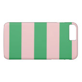 Bleke Roze & Groene Strepen iPhone Case (Achterkant (Horizontaal))