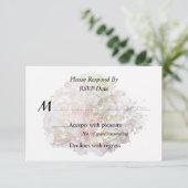 Bleke Roze Hortensia Met Baby's Adem RSVP Kaartje (Staand voorkant)