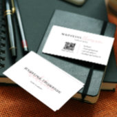 Bleke Roze Kalligrafie Typografie QR-code Visitekaartje