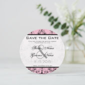 Bleke roze luchters weddenschap sparen de datum kaart (Staand voorkant)