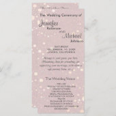 Bleke Roze met Circle Glitter Wedding Program Programma (Voorkant / Achterkant)