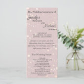 Bleke Roze met Circle Glitter Wedding Program Programma (Staand voorkant)