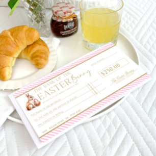 Bleke Roze Paascheque Cadeaubon Kaart