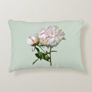 Bleke Roze Pioen en Knop Accent Kussen