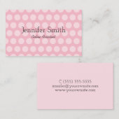 Bleke roze poladot visitekaartje (Voorkant / Achterkant)
