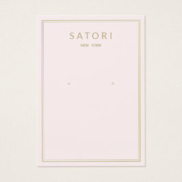 Bleke roze rand met juwelenweergave visitekaartje