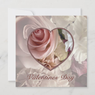 Bleke Roze Roos Valentijnkaart Kaart