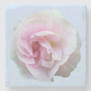 Bleke roze roze roze op lichtblauw stenen onderzetter