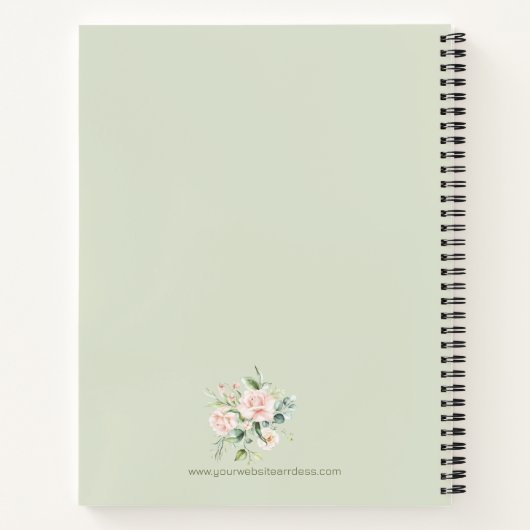 Bleke roze rozen bruiloft notitieboek (Achterkant)