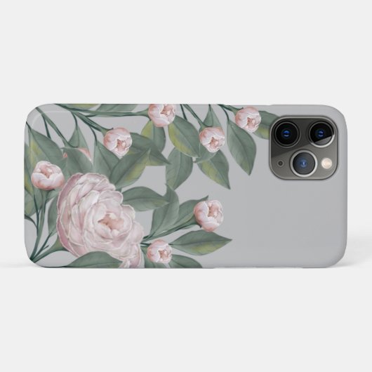 Bleke roze rozen met bewerkbare achtergrond Case-Mate iPhone case (Achterkant (horizontaal))
