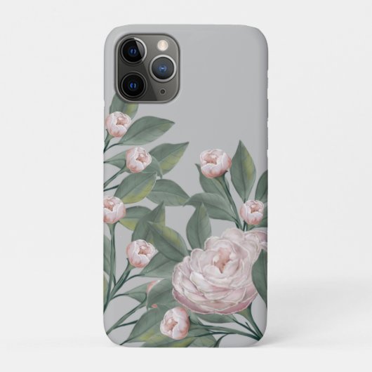 Bleke roze rozen met bewerkbare achtergrond Case-Mate iPhone case (Achterkant)