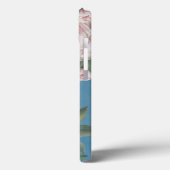 Bleke roze rozen met blauw marineachtergrond Case-Mate iPhone case (Achterkant / Links)
