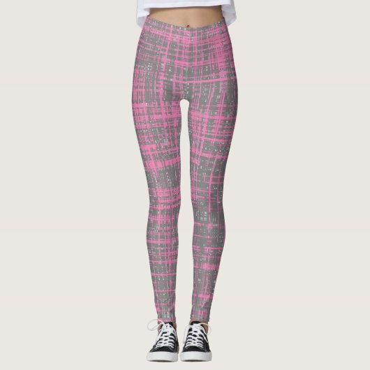 Bleke roze strepen leggings (Voorkant)