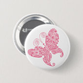 Bleke roze vlinderButton Ronde Button 5,7 Cm (Voorkant /achterkant)