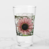 Bleke roze zonnebloem glas (Achterkant)