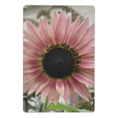Bleke roze zonnebloem mini klembord (Achterkant)