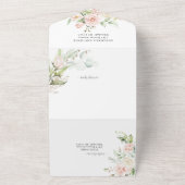 Bleke Rozen bruiloft All In One Uitnodiging (Buitenkant)