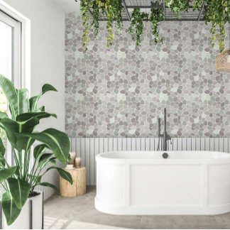 Bleke Sage Eggshell Mozaïek Behang