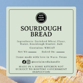 Bleke Salie Sourdough Ingredienten Huisstickers Vierkante Sticker