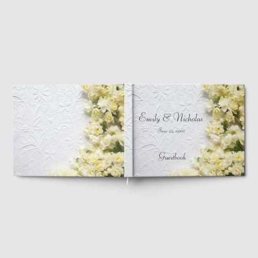 Bleke smaakbloemen op textuur gastenboek (Volledig)