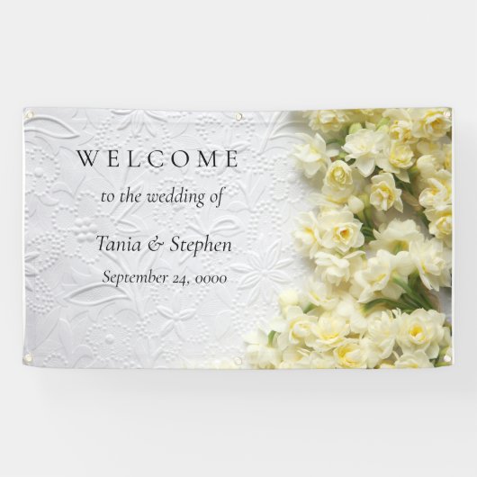 Bleke smaakbloemen op textuur spandoek (Horizontaal)