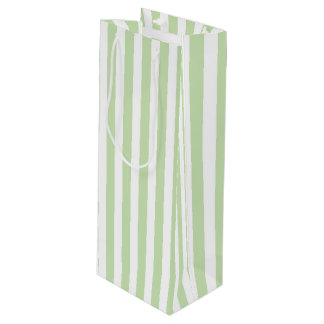 Bleke strepen met groen en wit snoep wijn cadeautas