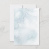 Bleke Stusty Blue Waterverf Was grijs Wilg RSVP Kaartje (Achterkant)