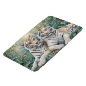 Bleke tijgers in een blauw groen Oerwoud Magneet (Linkerzijde)