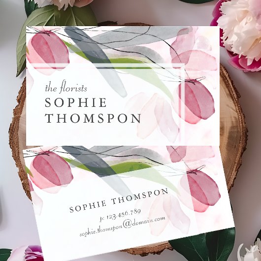 Bleke tulp bloemenelegant visitekaartje