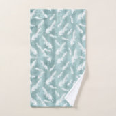 Bleke zachte pasteltinten, groen en veren bad handdoek (Handdoek)