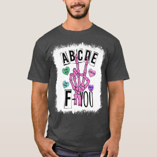 Bleken ABCDE voor je Skeleton Hand Heart Love Vale T-shirt