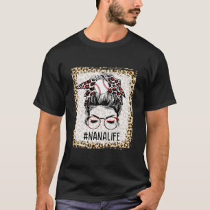 Bleken honkbal Nana Messy Bun Game Day Moeders T-shirt