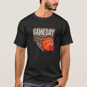 Bleken honkbalspel Dag Vibes Leopard Basketk T-shirt