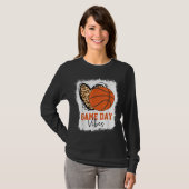 Bleken honkbalwedstrijd Vibes Basketball mama T-shirt (Voorkant volledig)