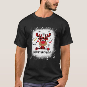 Bleken librarian Squad Reindeer Funny Kerstmis T-shirt
