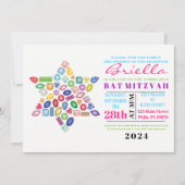 BLEMEN Gemstone Bat Mitzvah Uitnodiging (Voorkant)